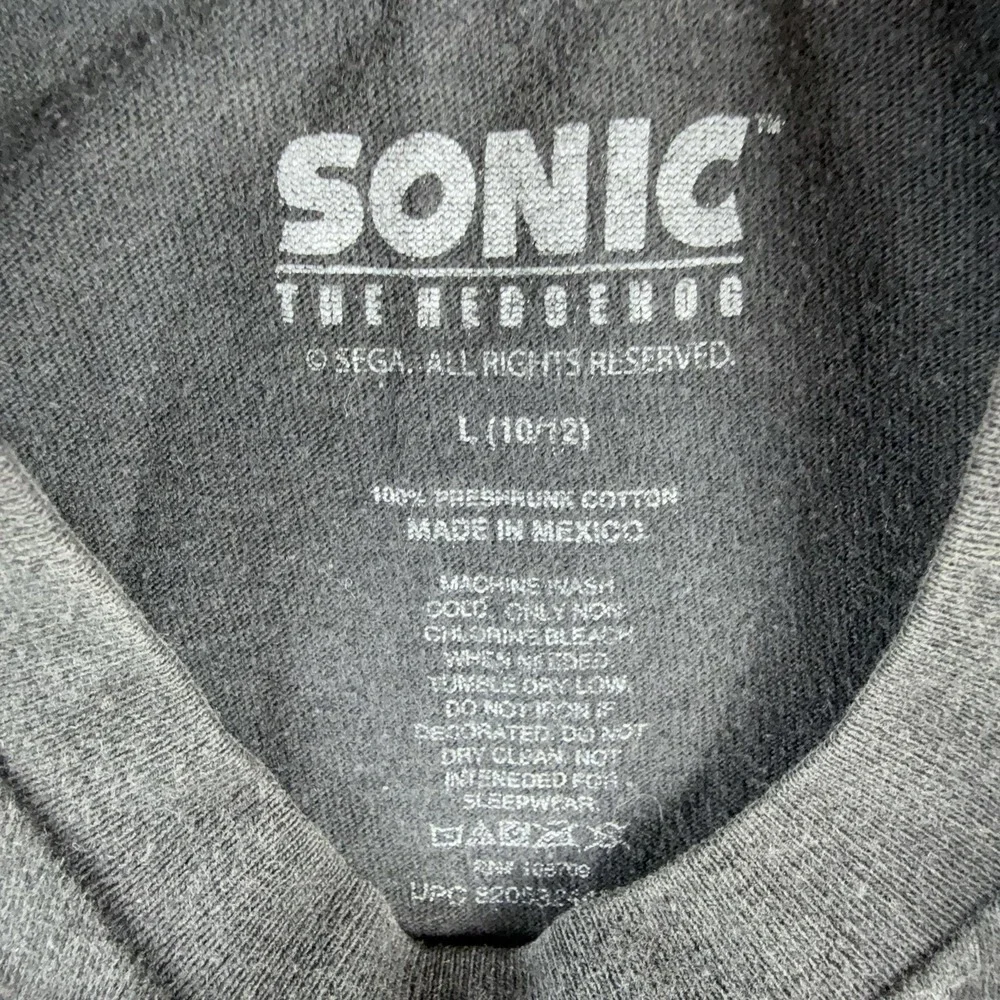 Sonic The Hedgehog Shirt Kids Large 10/12 Black Character Graphic Tee Game Video